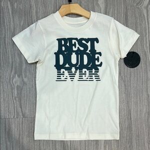 White Short Sleeve Tee with Retro Graphic Design